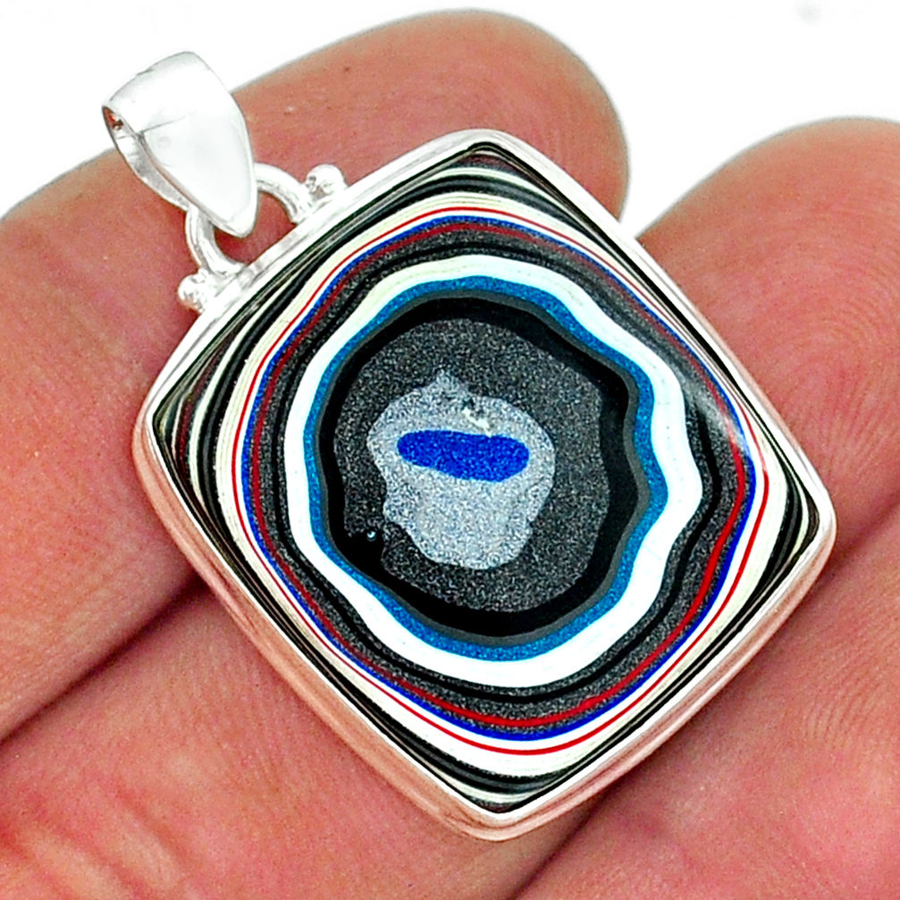 10.37cts fordite detroit agate octagan sterling silver pendant jewelry y17902