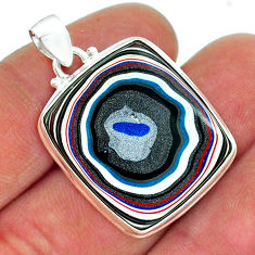 10.37cts fordite detroit agate octagan sterling silver pendant jewelry y17902