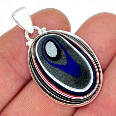 9.55cts fordite detroit agate oval 925 sterling silver pendant jewelry y17908