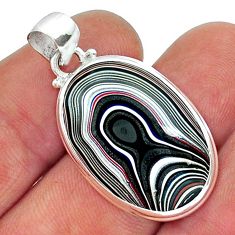 11.60cts fordite detroit agate oval 925 sterling silver pendant jewelry y17915
