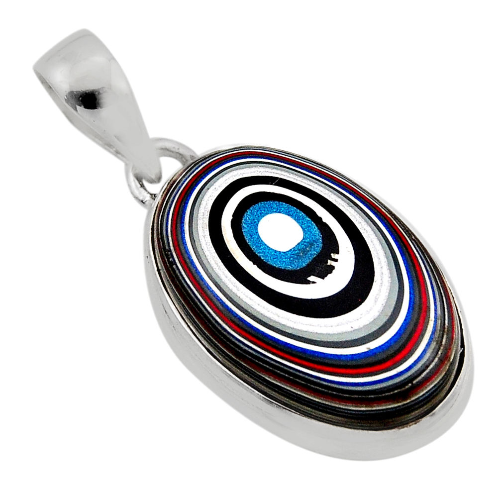 7.93cts fordite detroit agate oval 925 sterling silver pendant jewelry y92592