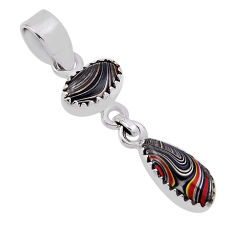 4.54cts fordite detroit agate pear 925 sterling silver pendant jewelry n31301