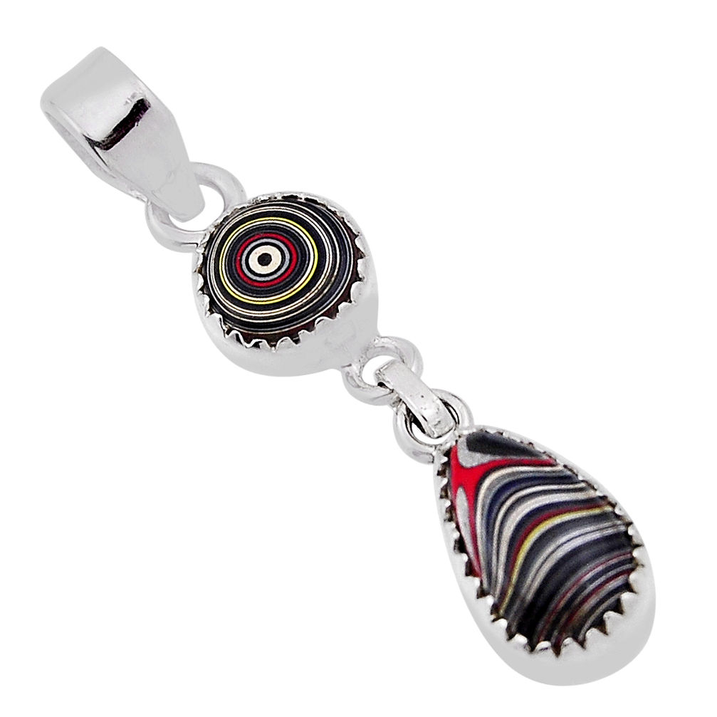 5.22cts fordite detroit agate pear 925 sterling silver pendant jewelry n31302