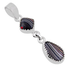 5.22cts fordite detroit agate pear 925 sterling silver pendant jewelry n31306