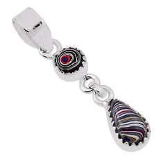 3.96cts fordite detroit agate pear 925 sterling silver pendant jewelry n31310