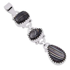 8.55cts fordite detroit agate pear 925 sterling silver pendant jewelry n31312