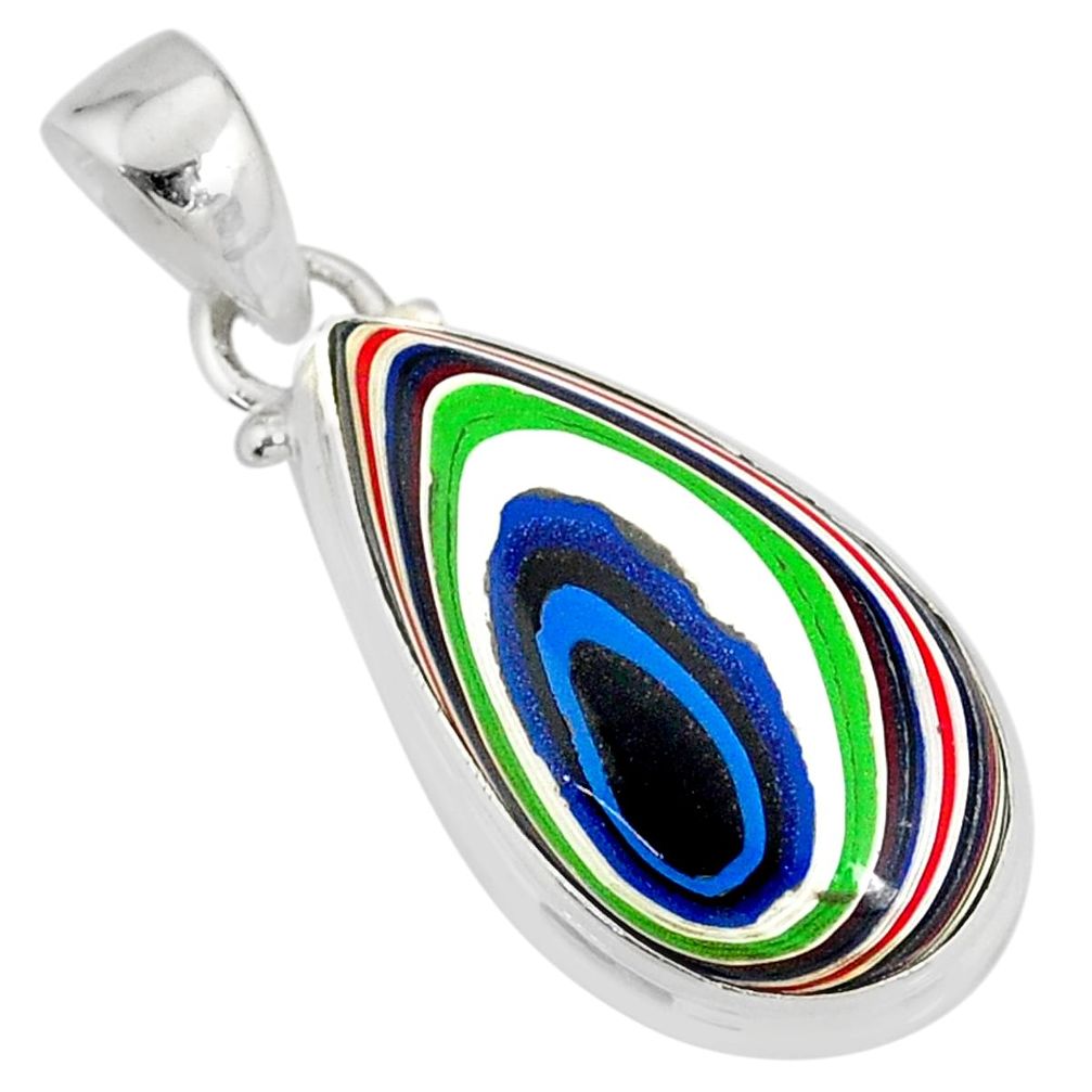 9.05cts fordite detroit agate pear 925 sterling silver pendant jewelry r77930
