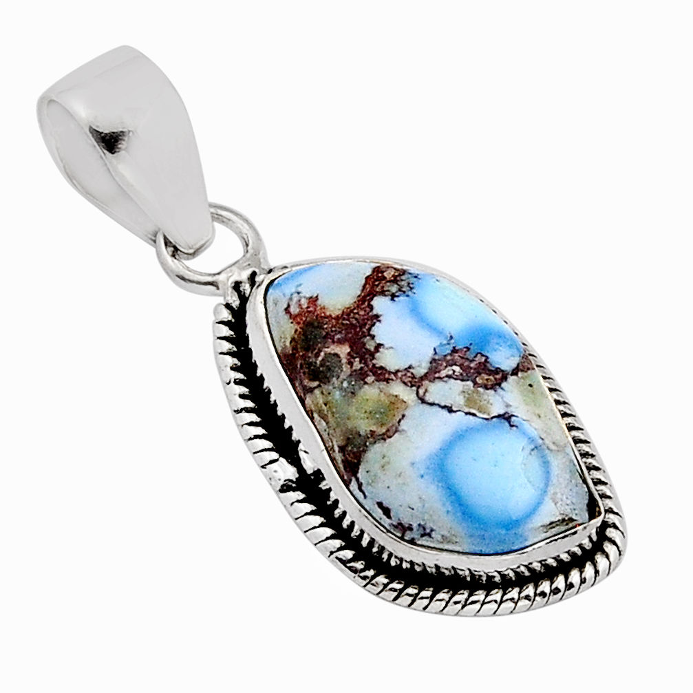 9.18cts golden hills turquoise fancy 925 sterling silver pendant jewelry y82201