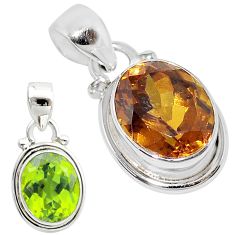 5.36cts green alexandrite (lab) 925 sterling silver pendant jewelry t57133