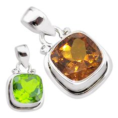 5.54cts green alexandrite (lab) 925 sterling silver pendant jewelry t57146