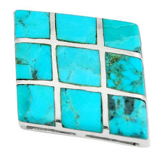 LAB 15.25cts green arizona mohave turquoise 925 sterling silver pendant c10819