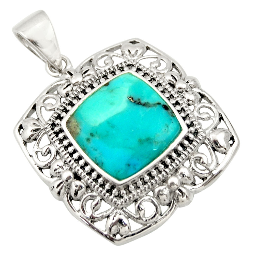 LAB 4.38cts green arizona mohave turquoise 925 sterling silver pendant jewelry c9999