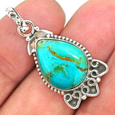 8.51cts green arizona mohave turquoise 925 sterling silver pendant t35878