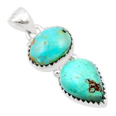 10.43cts green arizona mohave turquoise 925 sterling silver pendant u39601