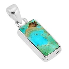 5.87cts green arizona mohave turquoise baguette shape 925 silver pendant y75022