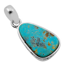 8.62cts green arizona mohave turquoise fancy 925 sterling silver pendant n52769