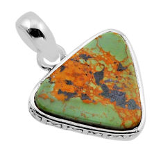 9.77cts green arizona mohave turquoise trillion sterling silver pendant n52770