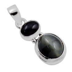 6.72cts green cats eye obsidian eye 925 sterling silver pendant jewelry n22399
