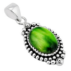 10.55cts green cats eye oval shape 925 sterling silver pendant jewelry y65776