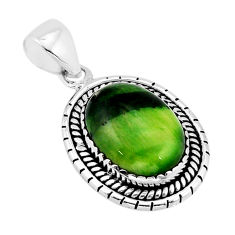 10.55cts green cats eye oval shape 925 sterling silver pendant jewelry y65859