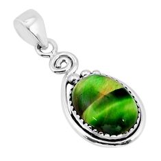 8.84cts green cats eye oval shape 925 sterling silver pendant jewelry y65861