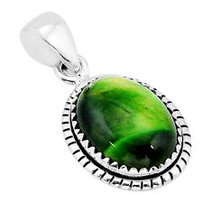 8.36cts green cats eye oval shape 925 sterling silver pendant jewelry y65862
