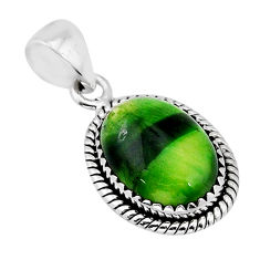 8.89cts green cats eye oval shape 925 sterling silver pendant jewelry y65902