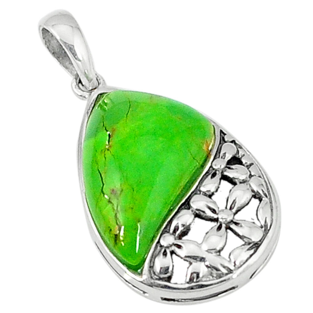 LAB Green copper turquoise 925 sterling silver pendant jewelry c22664