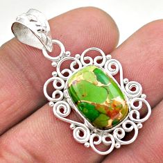 5.33cts green copper turquoise 925 sterling silver pendant jewelry t68391