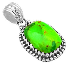 9.39cts green copper turquoise 925 sterling silver pendant jewelry u66809