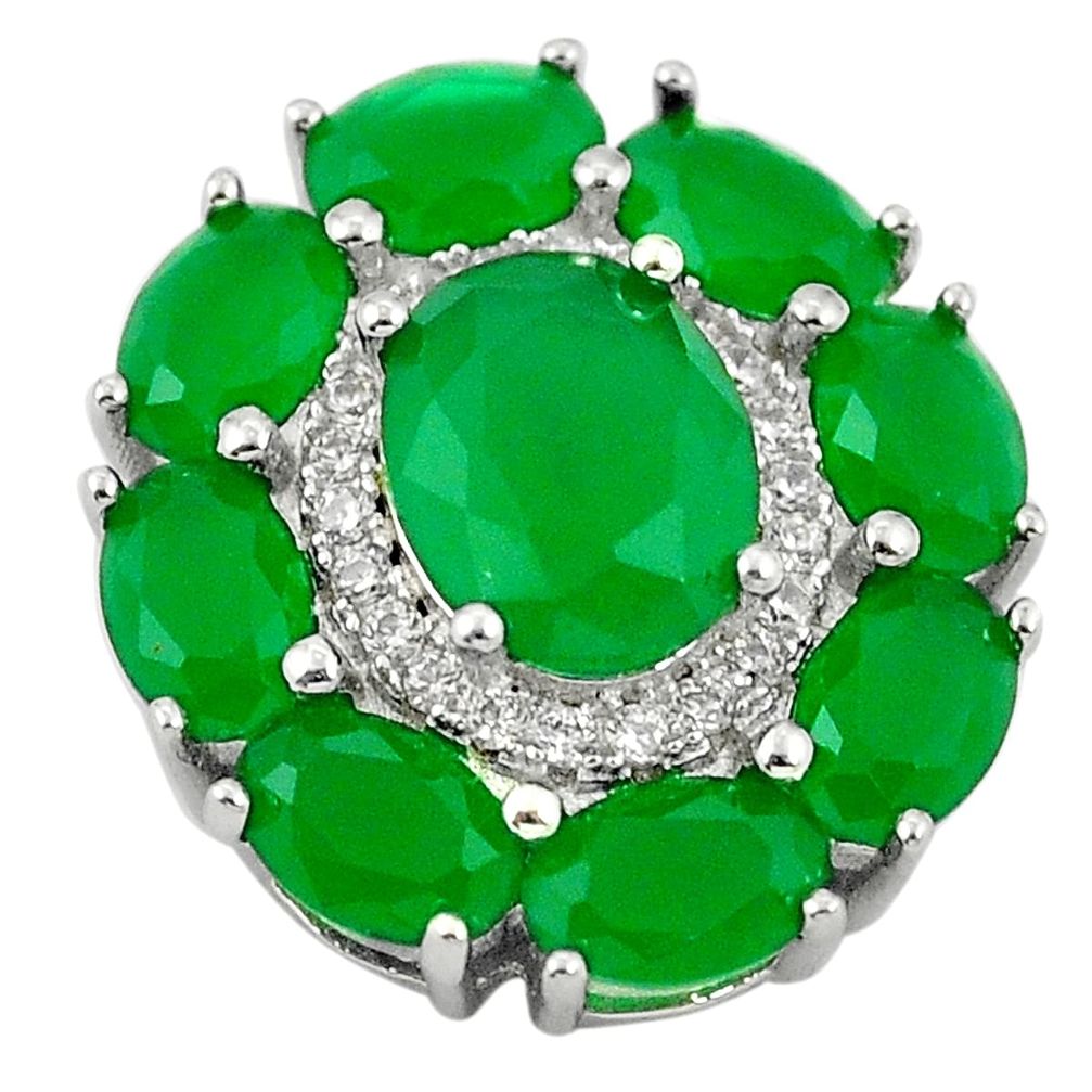 Green emerald quartz topaz 925 sterling silver pendant jewelry c19089