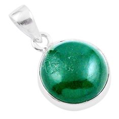 10.65cts green jade round shape 925 sterling silver pendant jewelry u17601