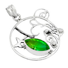 7.07cts green tourmaline (lab) 925 sterling silver pendant jewelry y23505