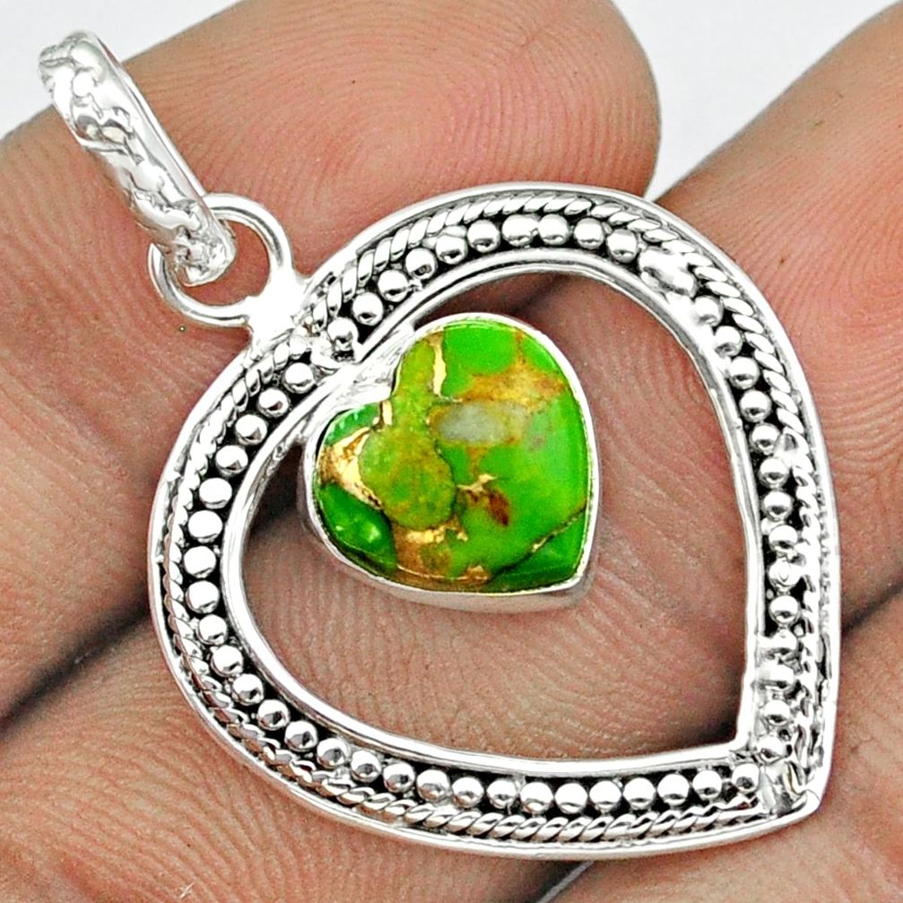 tural green mojave turquoise 925 sterling silver pendant u7985