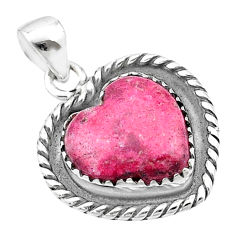 10.05cts heart pink thulite (unionite, pink zoisite) 925 silver pendant u38902