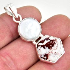 13.78cts hexagon natural bronze wild horse magnesite 925 silver pendant y24922
