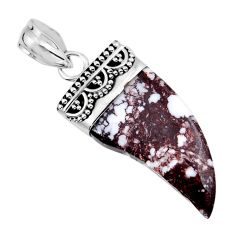 14.59cts horn natural bronze wild horse magnesite fancy silver pendant y35165