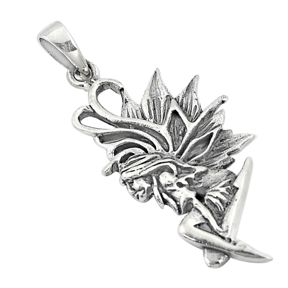 5.89gms indonesian bali style solid 925 silver angel wing pendant jewelry c25893