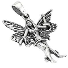 Clearance Sale- Indonesian bali style solid 925 silver angel wings fairy pendant jewelry p3530