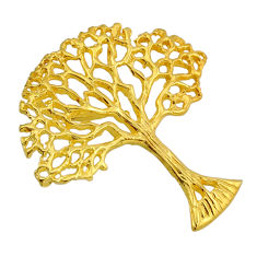4.06gms indonesian bali style solid 925 silver gold tree of life pendant y83306