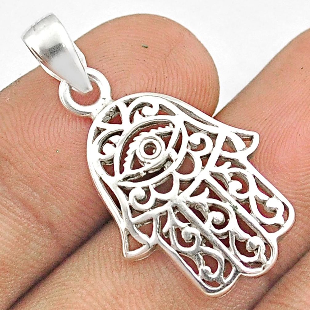 3.02gms indonesian bali style solid 925 silver hand of god hamsa pendant u29381