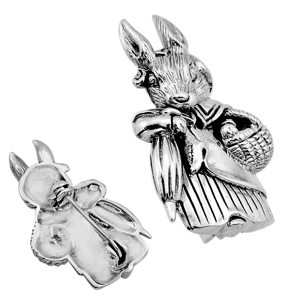 7.02gms indonesian bali style solid 925 silver mouse brooch pendant n53436