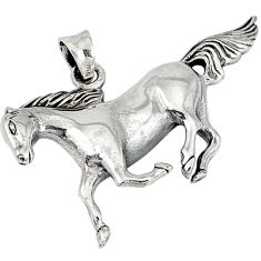 Clearance Sale- Indonesian bali style solid 925 silver running horse pendant jewelry p3108