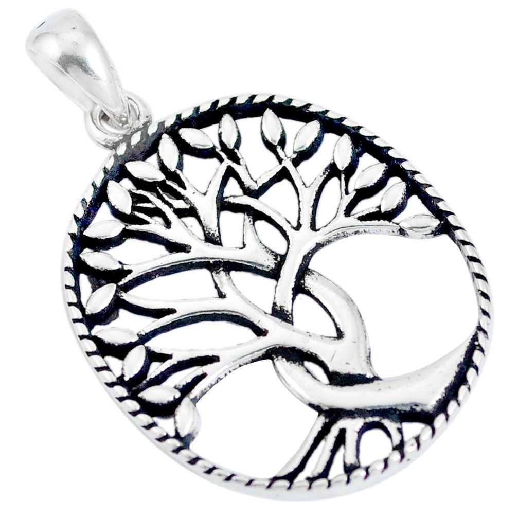 3.82gms indonesian bali style solid 925 silver tree of life pendant c20386