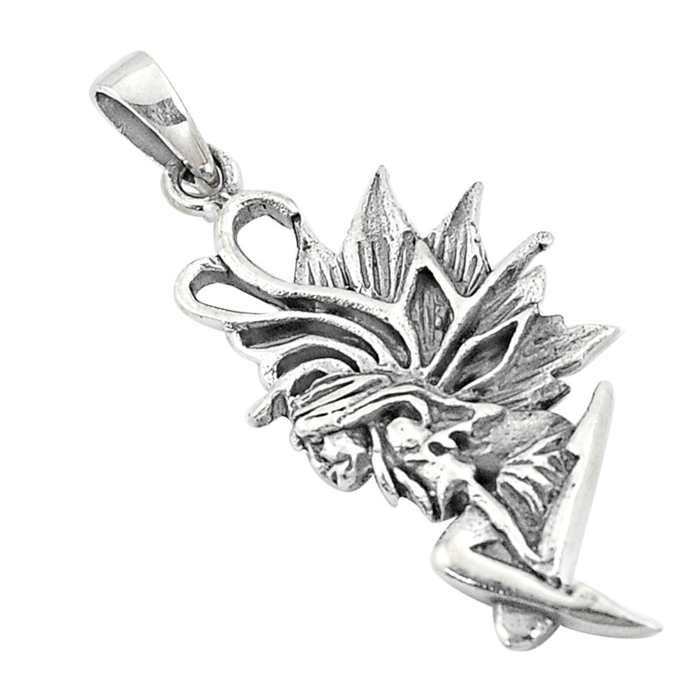 6.02gms indonesian bali style solid 925 sterling silver angel pendant c20347