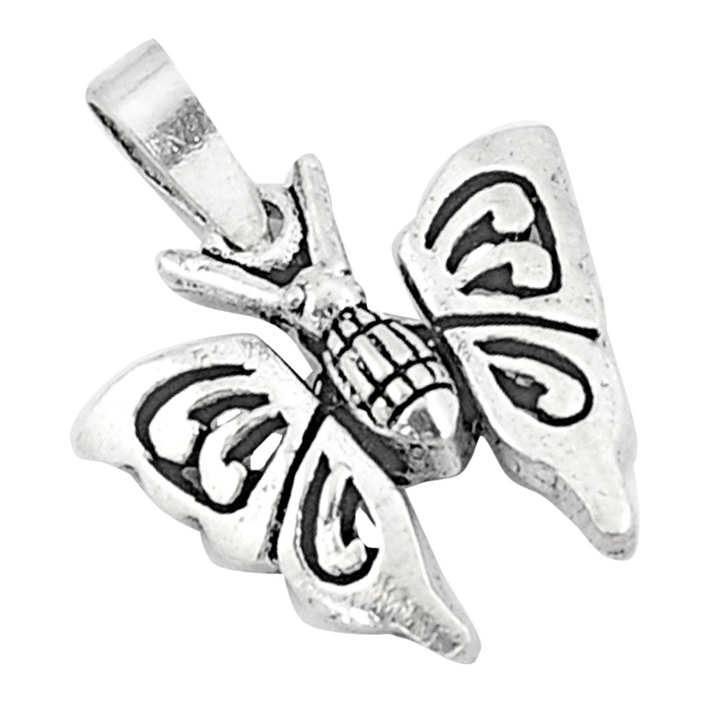 2.89gms indonesian bali style solid 925 sterling silver butterfly pendant c20351