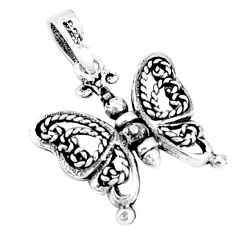 2.02gms indonesian bali style solid 925 sterling silver butterfly pendant c25883