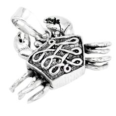 Clearance Sale- Indonesian bali style solid 925 sterling silver crab pendant jewelry p3668