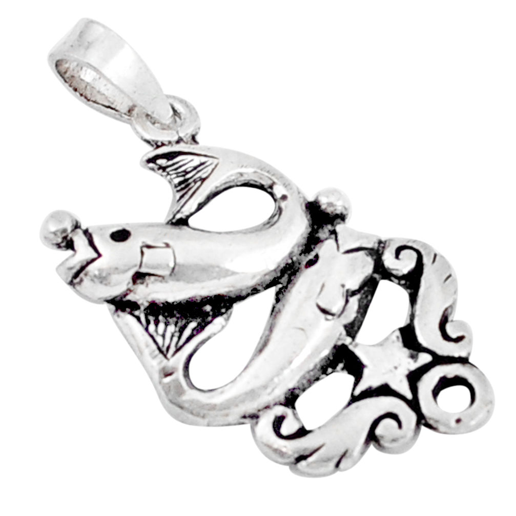 3.48gms indonesian bali style solid 925 sterling silver dolphin pendant c20395