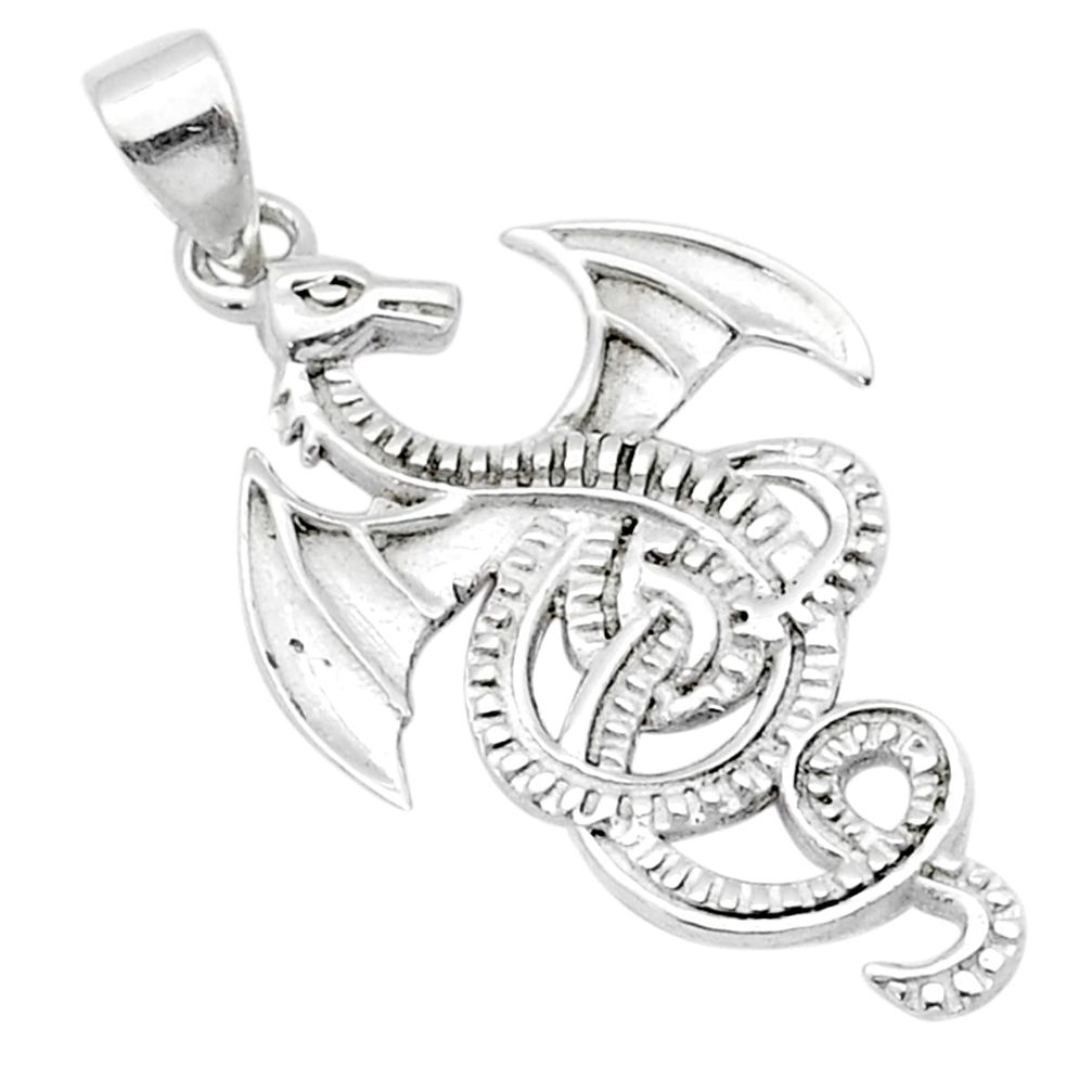 3.02gms indonesian bali style solid 925 sterling silver dragon pendant d49998